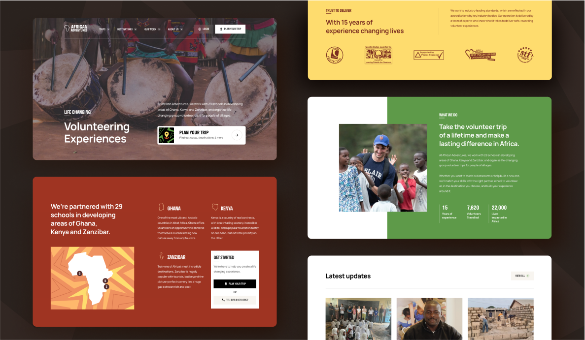 African Adventures Page Builder Components